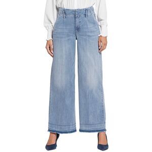Nydj Womens  Mona State Wide Leg Jeans In Light Blue Wash Suze 16
